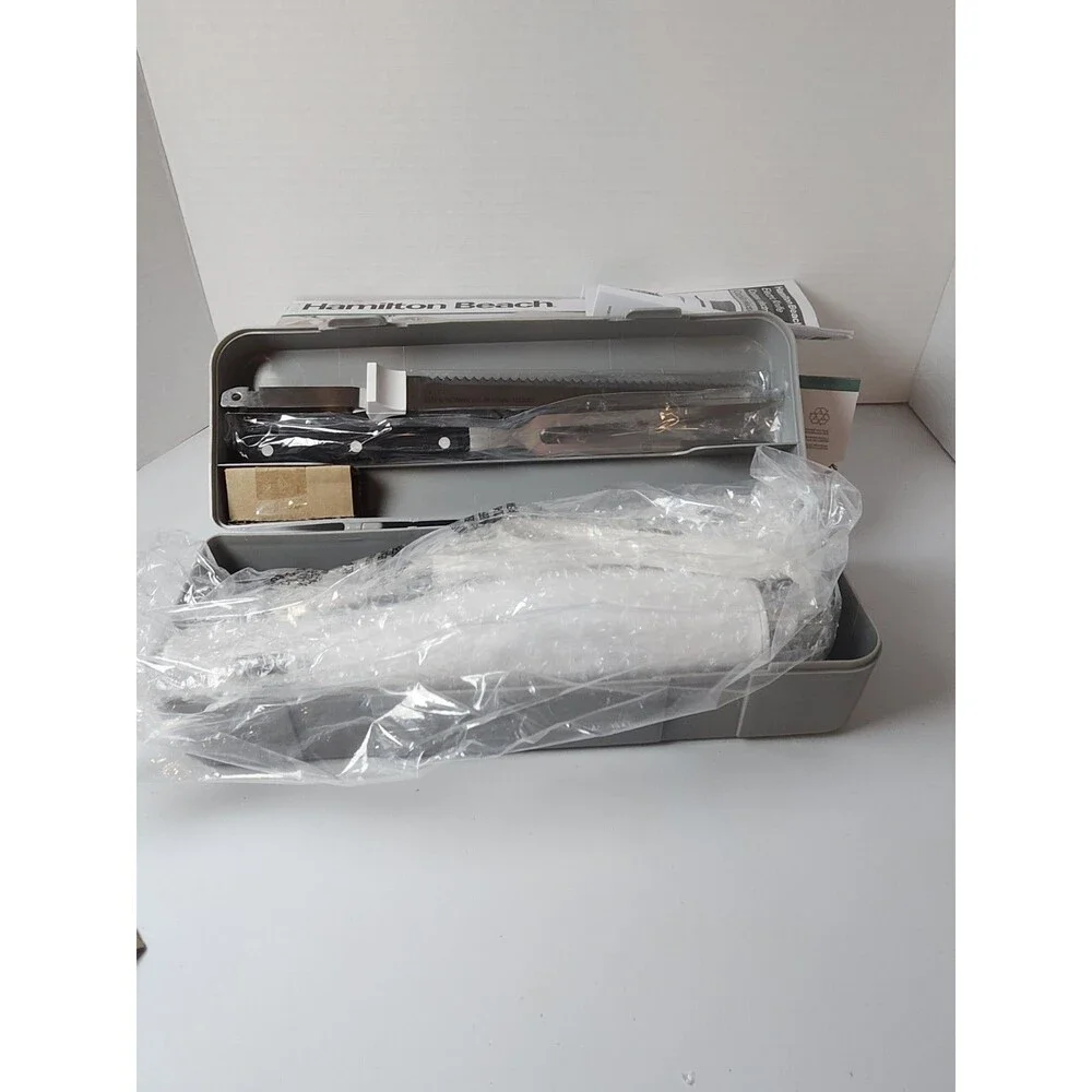 Hamilton Beach Electric Carving Knife And Fork Set With Case White